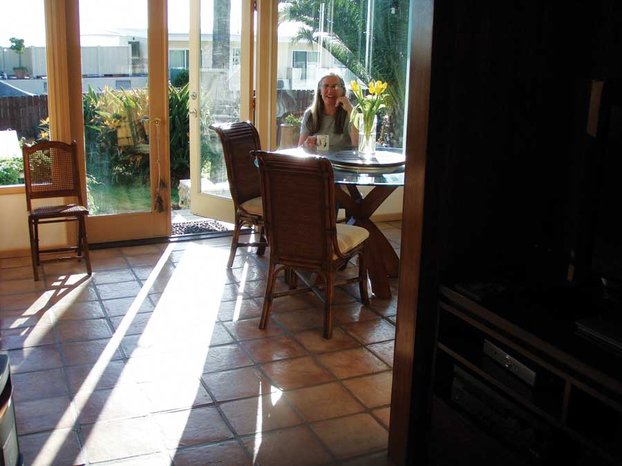 The Rodriguez home is effective at storing the sun's heat during the day.
